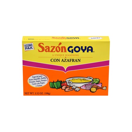 Sazon Goya Cpm Azafran Seasoning Econo Pak 3.52 Oz., PK18